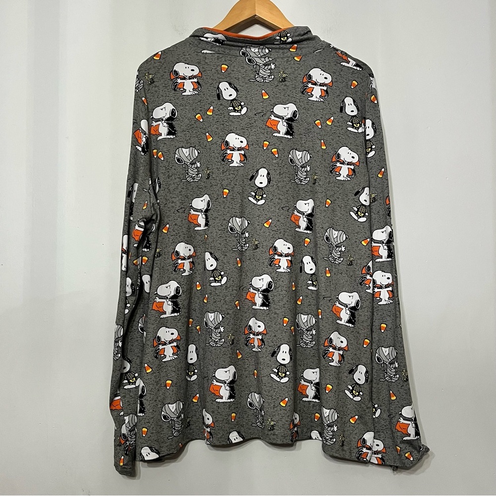Snoopy Peanuts Pajama Top Halloween Candy Corn Women’s 1X Button Munki Munki NWT - Picture 3 of 8